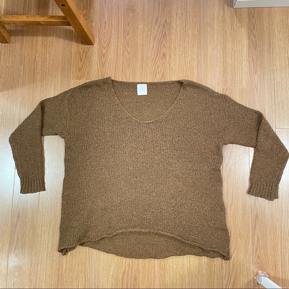 Oak + Fort (Loft 82) Oversized Wool Knit Sweater in Golden Brown - Picture 13 of 15